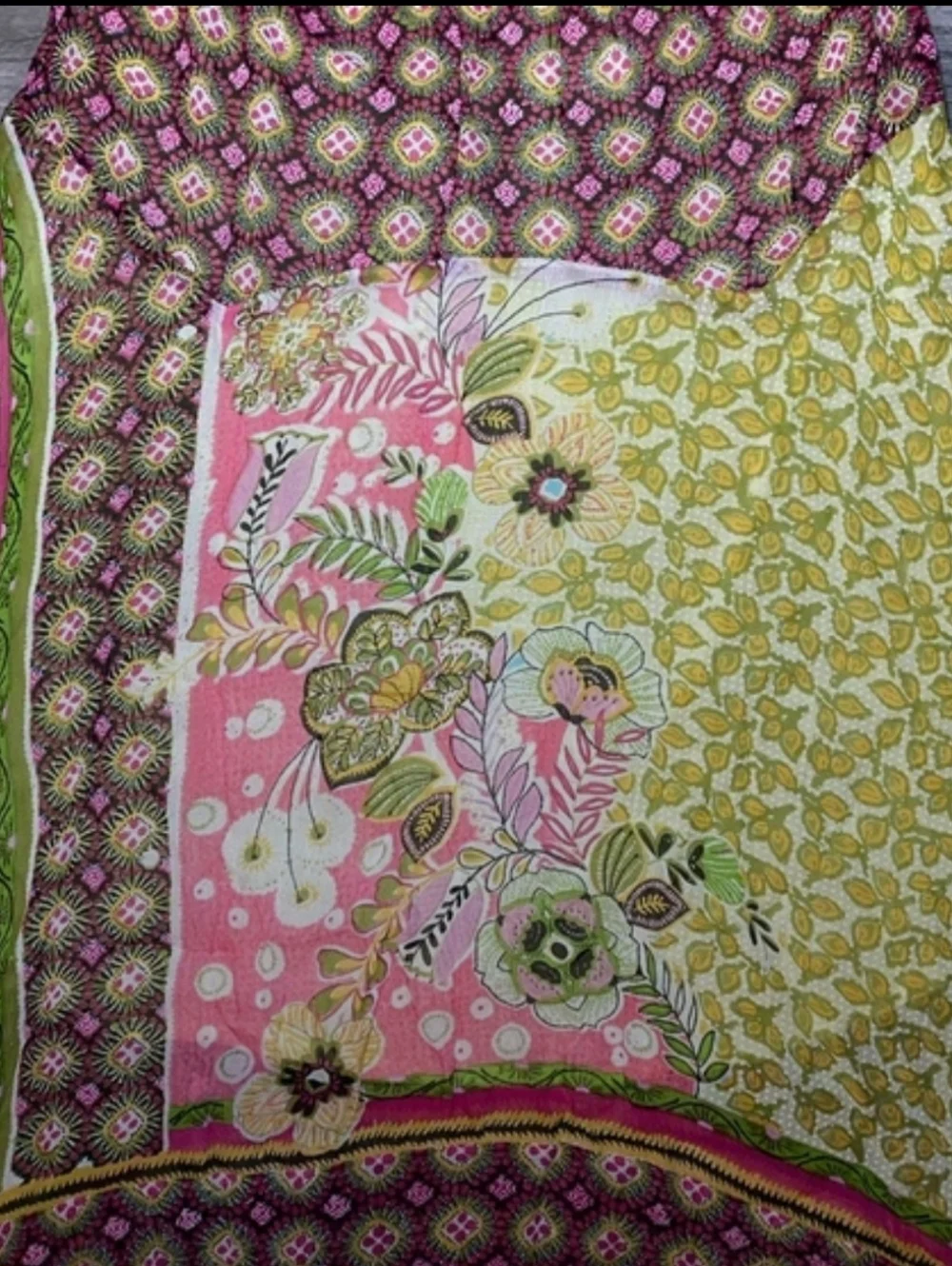 Bila Patchwork Midi Skirt in Yellow, Pink, Green and Brown - Picture 3 of 8